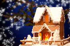 姜饼房子圣诞节背景