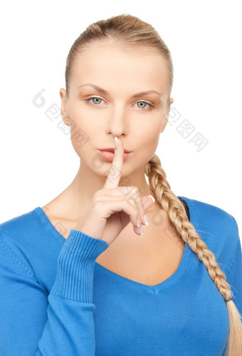 图片女人手指嘴唇