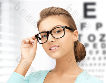 女人眼镜眼睛图表