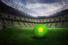 明亮的绿色黄色的足球