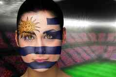 美丽的乌拉圭风扇脸油漆
