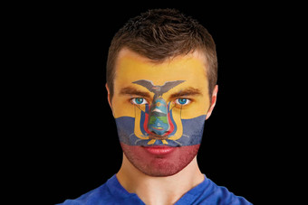 年轻的厄瓜多尔风扇facepaint