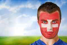 瑞士足球风扇脸油漆