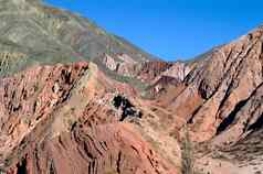 色彩斑斓的谷坏了humahuaca中央安第斯山脉高原