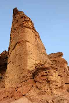 三角砂岩岩石沙漠蒂姆娜国家公园以色列
