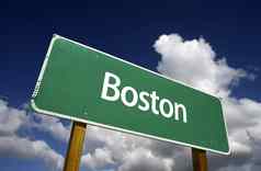 波士顿绿色路标志