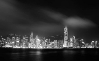 晚上场景维多利亚港在香港香港