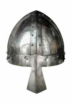 孤立的中世纪的维京人头盔