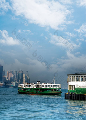 渡船维多利亚港在香港香港