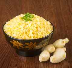 日本厨房姜炸大米背景