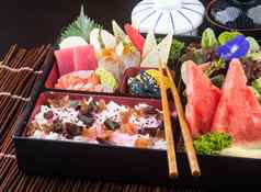 日本厨房午餐盒子集背景