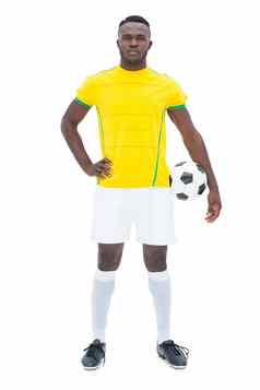 足球球员黄色的站球