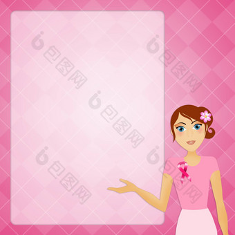 女人粉红色的丝带乳房癌症预防