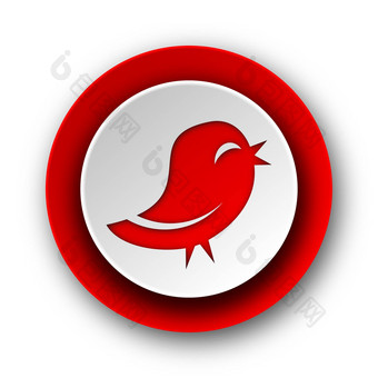 <strong>推特</strong>红色的现代网络图标白色背景