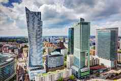 华沙波兰市中心业务摩天大楼城市中心