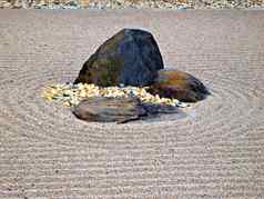 卡瑞山水海沙子日本干岩石花园目的