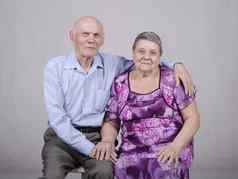 肖像上了年纪的夫妇八十年
