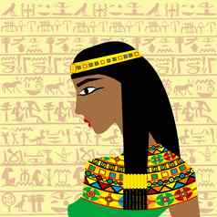古老的埃及女人配置文件背景埃及
