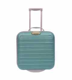 蓝色的现代旅行手提箱孤立的白色