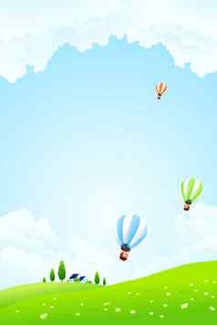 绿色景观热空气气球
