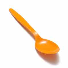 橙色塑料勺子