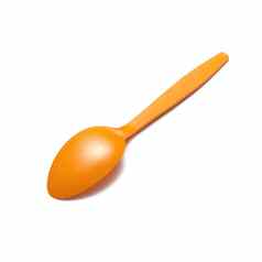 橙色塑料勺子