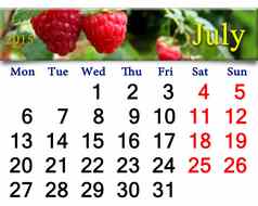 日历7月一年图像redraspberry
