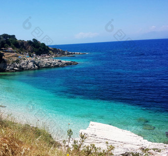 巴塔里亚海滩科孚岛岛希腊