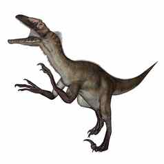 utahraptor恐龙咆哮的渲染