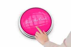 手紧迫的粉红色的按钮乳房癌症意识