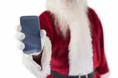 圣诞老人老人显示智能手机