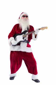 圣诞老人老人戏剧吉他太阳镜