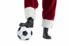 圣诞老人老人玩足球