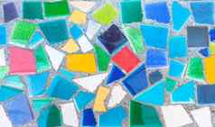 色彩斑斓的trencadis破碎的瓷砖马赛克