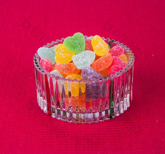糖果果冻糖果玻璃碗背景