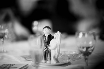 婚礼蛋糕高档的东西小雕像新郎新娘