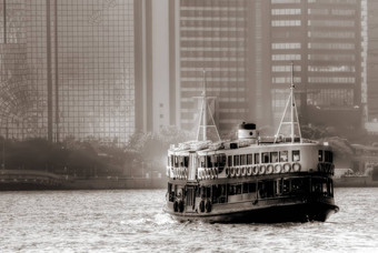 渡船维多利亚港在香港香港