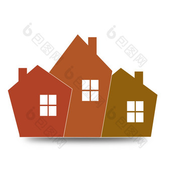 橙色房子图标