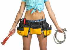 水管工短裤衬衫工具带工具持有灵活的软管扳手