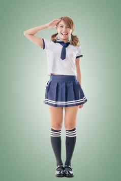日本风格学校女孩水手西装