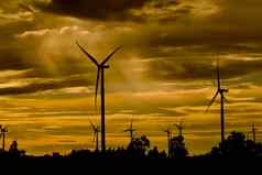 风涡轮机纯能源风车字段泰国