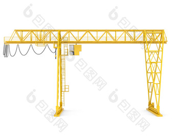 黄色的龙门桥起重机