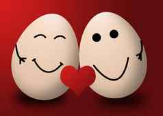 快乐情人节一天蛋爱红色的心