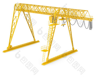 黄色的龙门桥起重机<strong>挥挥</strong>手