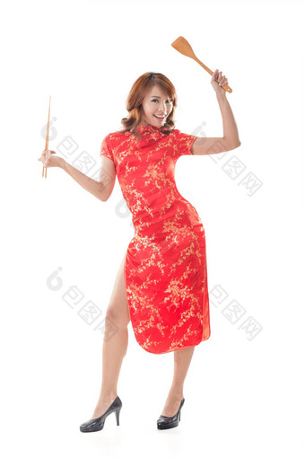 中国人女人衣服传统的<strong>旗</strong>袍