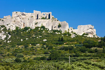 废墟城堡对于baux-de-provence普罗旺斯法国