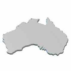 地图澳大利亚白色