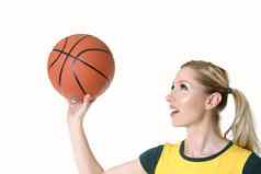 女孩拍摄篮球篮球