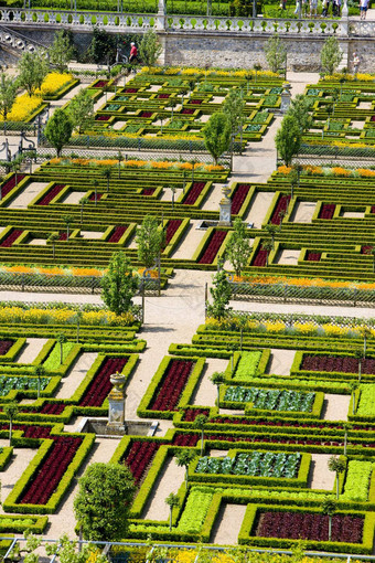 Villandry城堡的花园indre-et-loire中心法国