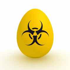 黄色的蛋被污染的食物生物危害标志